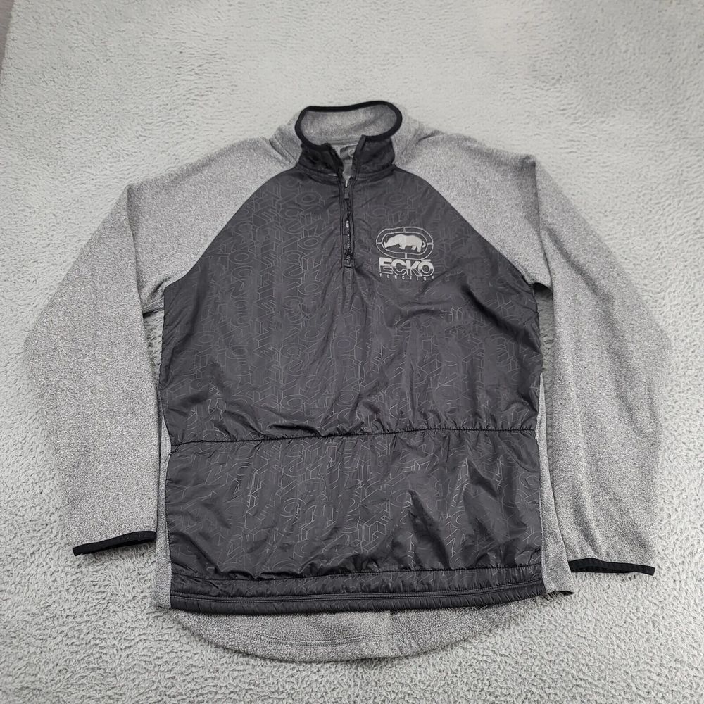 Ecko function Jacket Mens Large Gray‎ Spellout Large Print Logo 90s Hip Hop